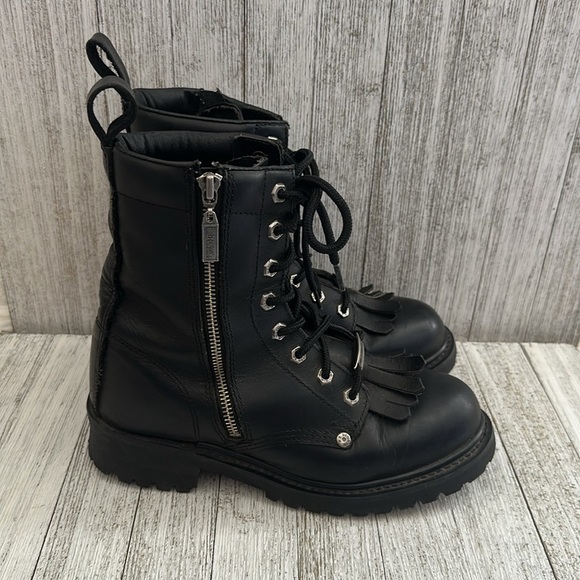 Harley Davidson Kiltie Women's black Full
Grain Logger Motorcycle Boots - Picture 1 of 10